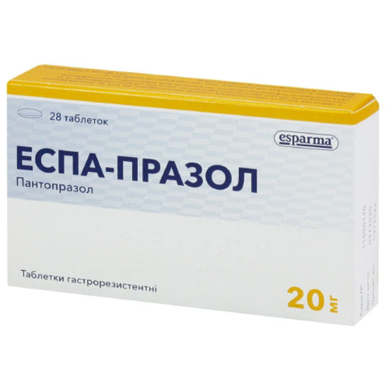 Еспа-празол таблетки гастрорезистентні 20 мг №28(14Х2)